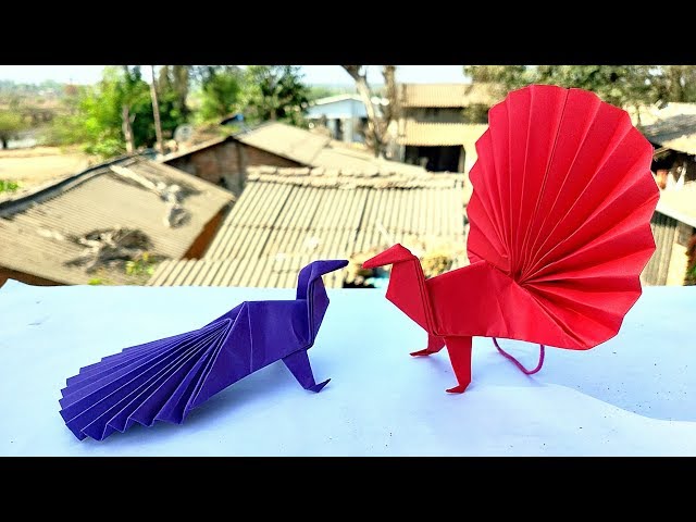 How to Make Paper Peacock || Origami Peacock || DIY - YouTube