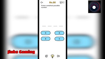 How to pass Brain out level 85?Form a smallest possible number