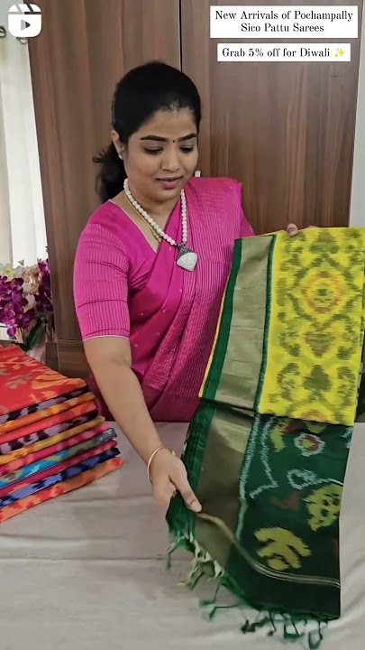 Pochampally Ikkat Silk Cotton Sarees  | Price - 3850/-  | Shop @ www.loomslegacy.com | 5% Diwali Off