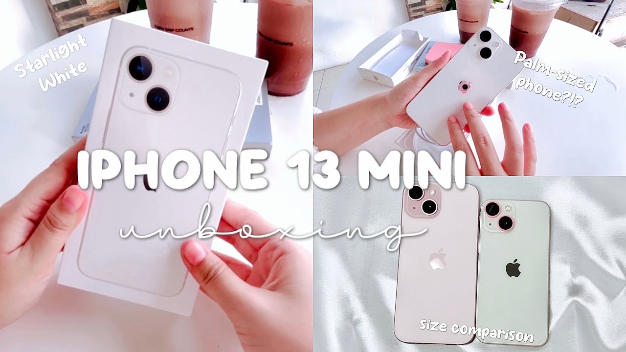 iPhone 13 Mini Aesthetic Unboxing 2025 🩷 + Cute Accessories & Size Comparison!