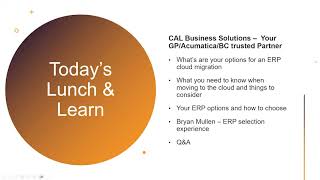 Acumatica Webinar – Moving to the Cloud: What are my ERP Options, and How Do I Choose?