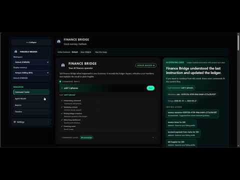 small demo of how finance bridge works