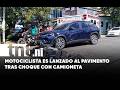 Managua: Accidente cerca del Hospital Salud Integral deja a motociclista hospitalizado