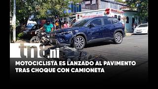 Managua: Accidente cerca del Hospital Salud Integral deja a motociclista hospitalizado