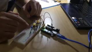control LED blinking by two pushbutton