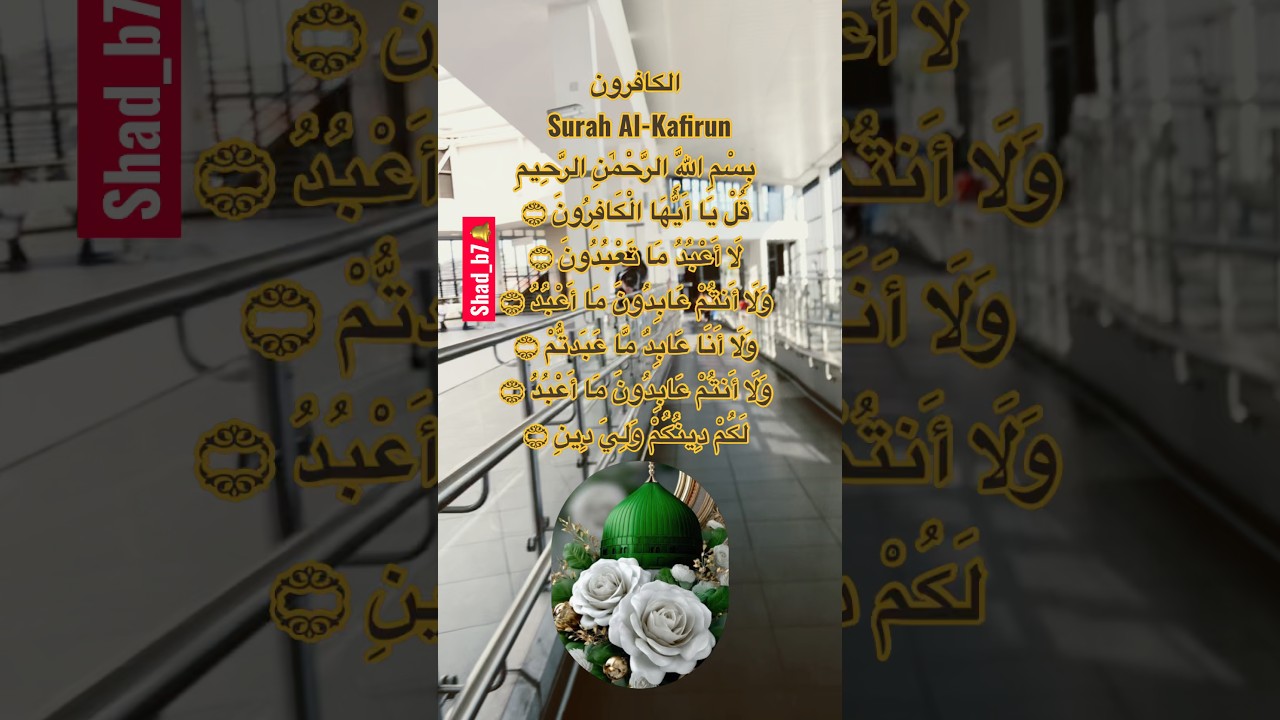 ✨ Surah Al-Kafirun(سورة الكافرون✨ Arabic Recitation ✨ Best voice of Egzonibrahimi🌹#dua✨