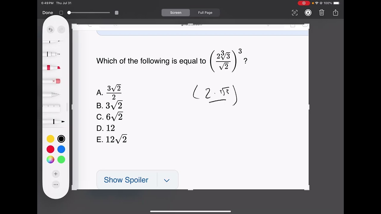 Which of the following is equal to (2*3√3/√2)^3?