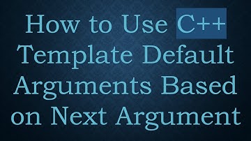How to Use C+ +  Template Default Arguments Based on Next Argument