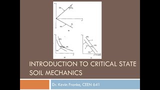 CEEN 641 - Lecture 18 - Introduction to Critical State Soil Mechanics (Part I)