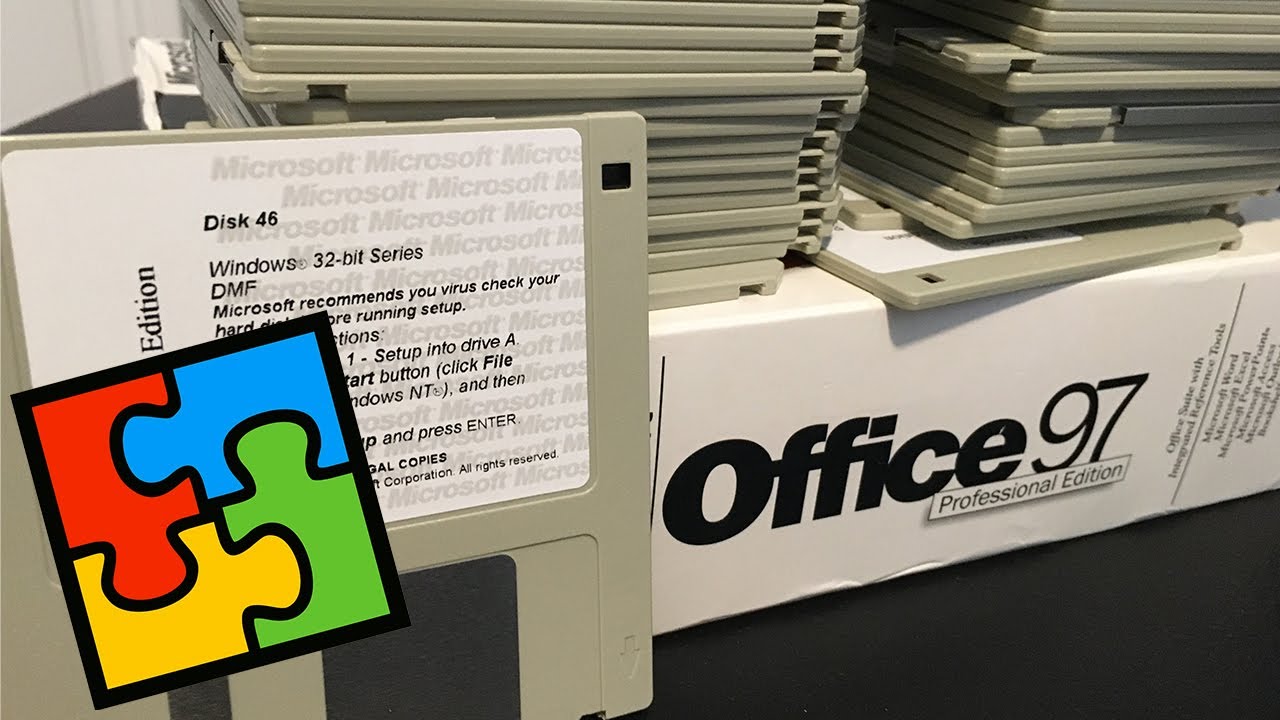 Installing Microsoft Office 97 From 46 Floppy Disks - YouTube