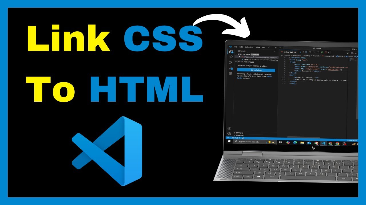 How To Link CSS To HTML In VS Code – Quick Tutorial - YouTube