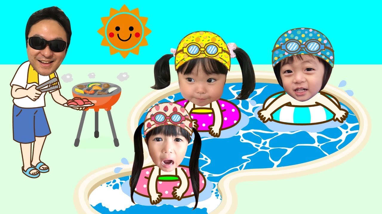 【お泊まり会】大きなプライベートプールがある貸別荘に2泊3日してきました★　いずちゃんは虫がこわくて泣いちゃった・・・　BBQ　おでかけ【まりちゃんいずちゃんチャンネル】