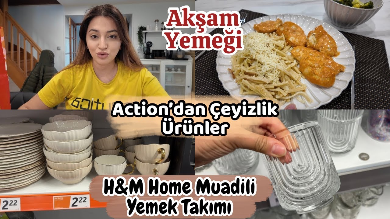 ACTİON’dan ÇEYİZLİK ÜRÜNLER | H&M Muadili Yemek Takımı ✨Soslu Tavuk Tarifi