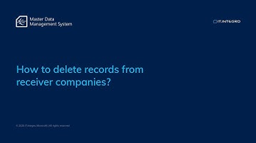 MDMS training #20: How to delete records from receiver companies?