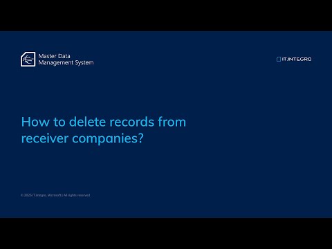 20  MDMS How to delete records from receiver companies