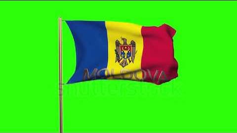 Moldova flag with title waving in the wind. Looping sun rises style. Animation loop Stock video by