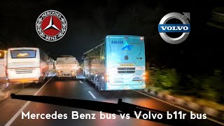 MERCEDES BENZ BUS CHASING BY VOLVO B11R BUS