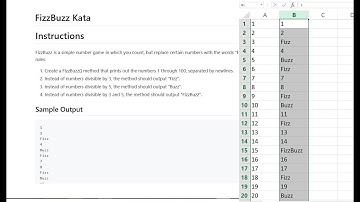 FizzBuzz kata from excel data