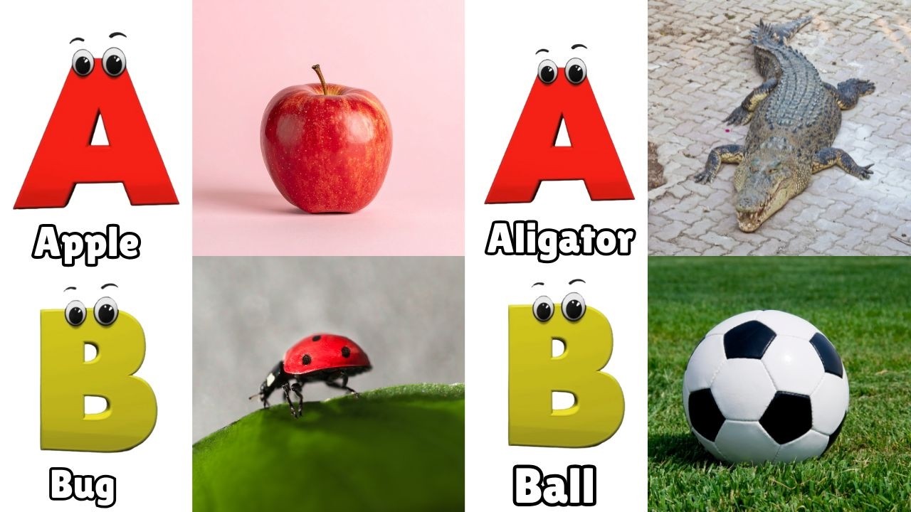 Фонетическая песенка с двумя словами - A для яблока - Песни про алфавит ABC со звуками для детей