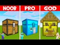 Minecraft NOOB vs PRO vs GOD: CHEST HOUSE BUILD CHALLENGE! NOOB FOUND CHEST BASE! (Animation)