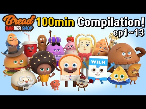 BreadBarbershop | 100 min Compilation 1! | english/animation/dessert/cartoon