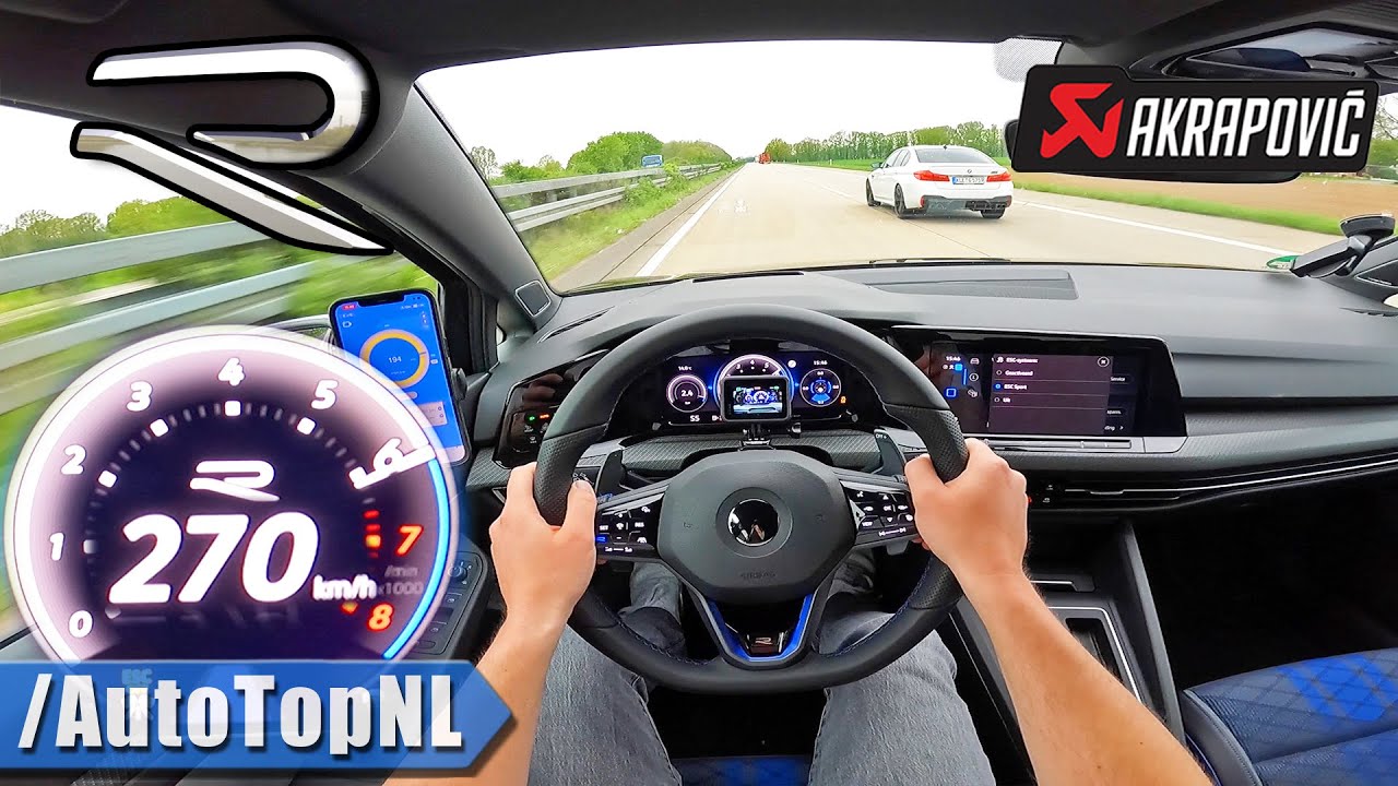 VW GOLF R MK8 *FAST* on AUTOBAHN [NO SPEED LIMIT] by AutoTopNL - YouTube