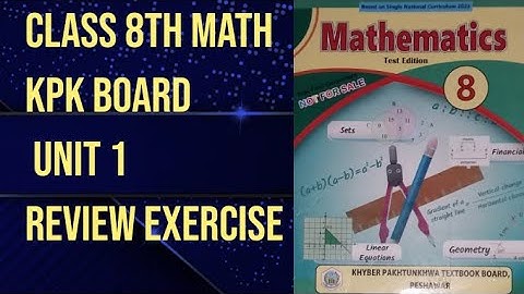 class 8th math review exercise chapter 1 kpk board