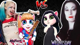 Harley Quinn ♥ #margot Robbie ♠ #mortica Addams  My Talking Angela 2 cosplay #2024 #2023 #dance