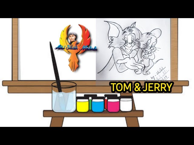 TOM & JERRY -❤- Pencil sketch draw || Art by_Sheikh Misbahuddin || Artist Sheikh Misbah || class=