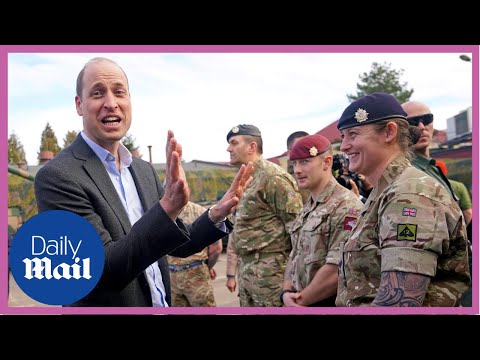 Prince william meets british troops in poland