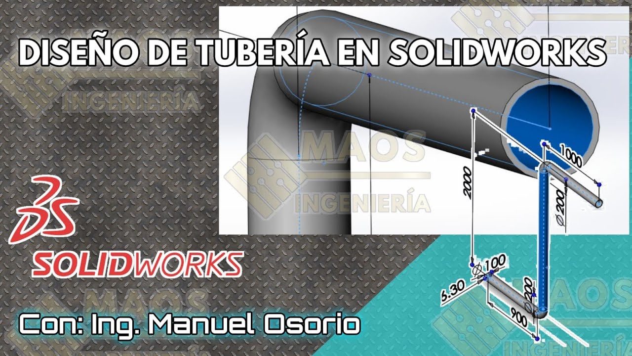 DISEÑO DE TUBERIA 1 EN SOLIDWORKS - YouTube