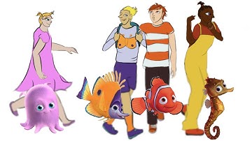Friends from school - Drawing Finding Nemo Characters as People - character design