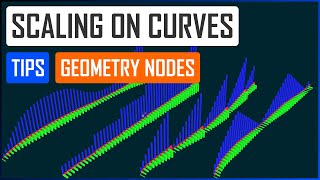 Scaling tips on curves in Geometry nodes - Blender tutorial ENG - 2/3 videos