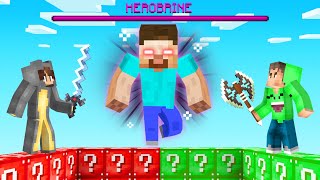 Minecraft LUCKY BLOCK WALL BATTLE vs Herobrine!