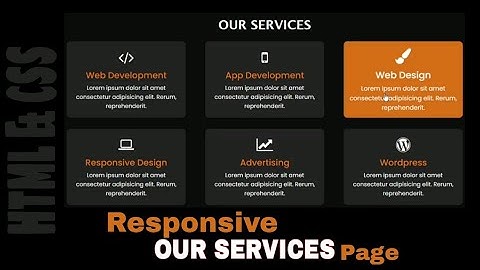 Create Responsive OUR SERVICES Page || Used of HTML AND CSS @skwritecode #html #css #web design