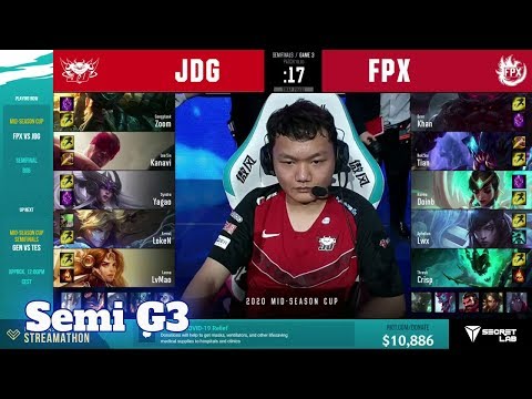 FunPlus Phoenix vs JD Gaming - Game 3 | Semi Final 2020 LoL Mid Season Cup | FPX vs JDG G3