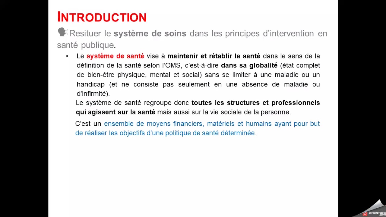 Introduction au chapitre   Le système de soins en France