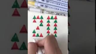 呉竹 リアルブラッシュでクリスマスっぽい日付を描きました