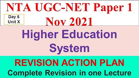 Higher Education System Complete theory revision revision in 1 Video |  UGC NTA NET Paper 1 2021.