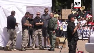 About 100 immigration activists staged at sit-in outside the White House Thursday. Dozens of them we