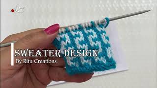 Knitting Double Colour Design no # 307 for Pullover/Cardigan/ Sweater in Hindi