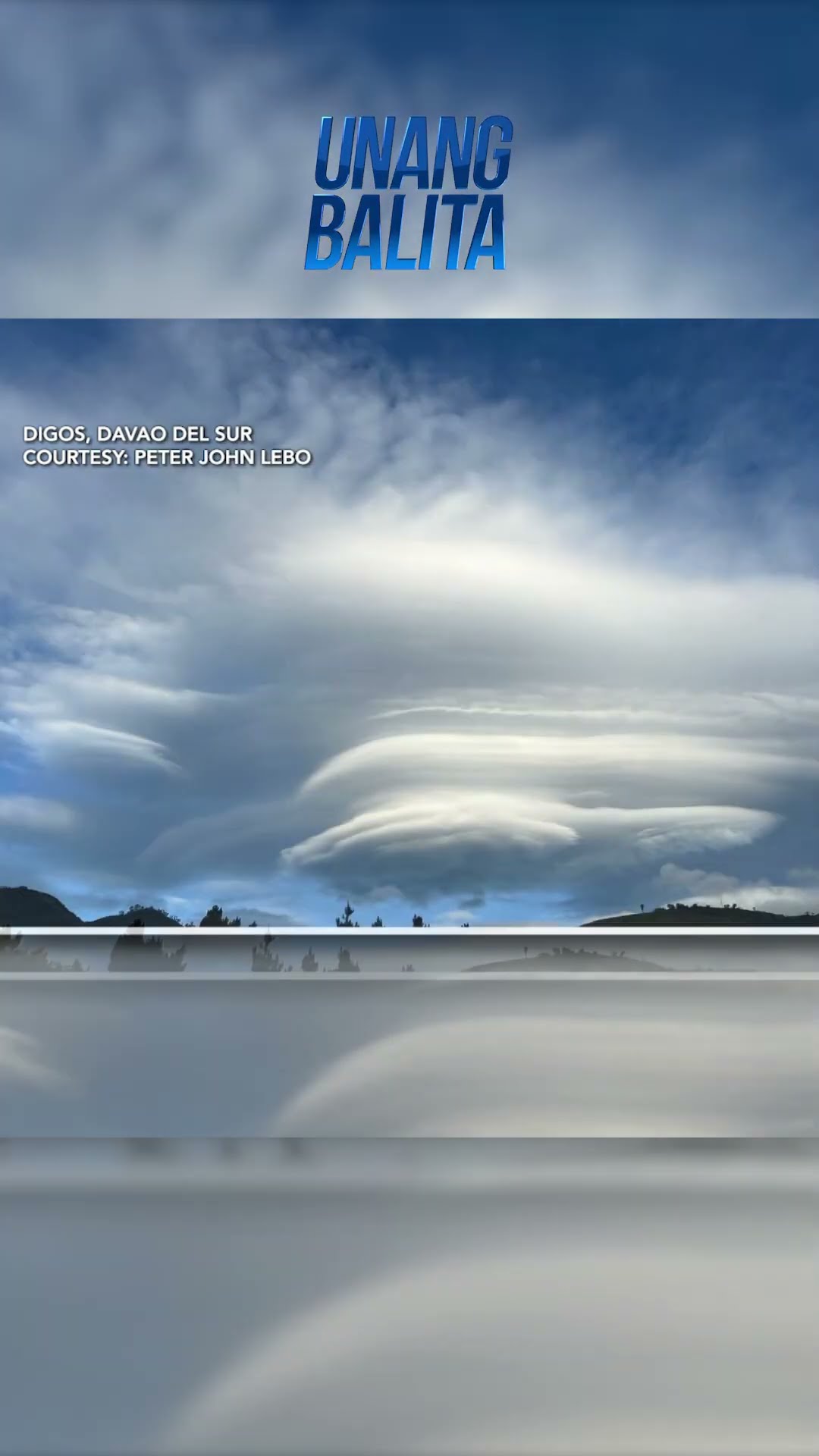 Hugis-U.F.O. na cloud formation, nasilayan malapit sa Mt. Apo #shorts | Unang Balita