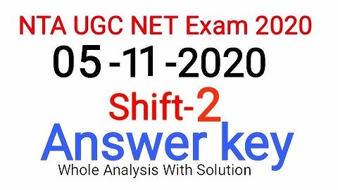 NTA UGC NET Paper Analysis held on 05 November Shift-2 l 05 nov UGC NET Paper Analysis l Answer Key