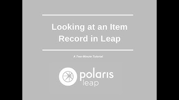 Looking at an Item Record in Leap