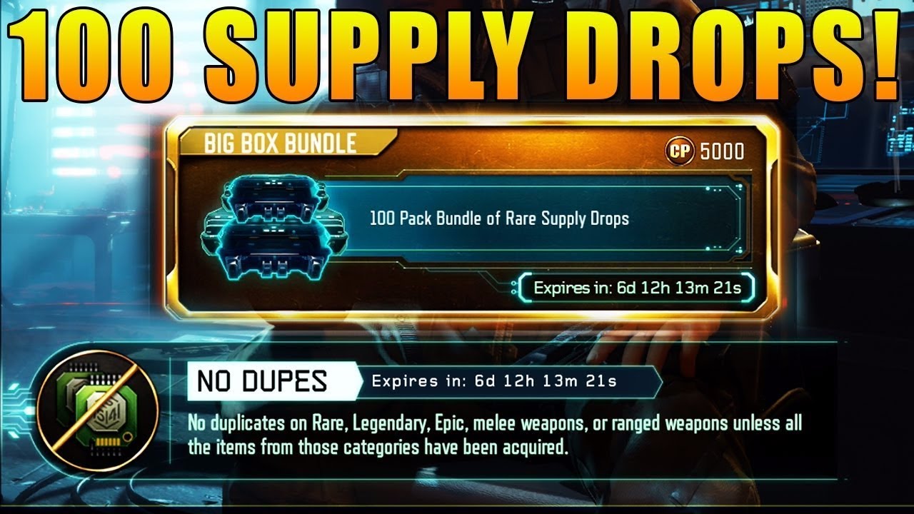 100 RARE SUPPLY DROP OPENING / HOW MANY DLC WEAPONS??????