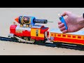 Experiment toy train vs fireworks