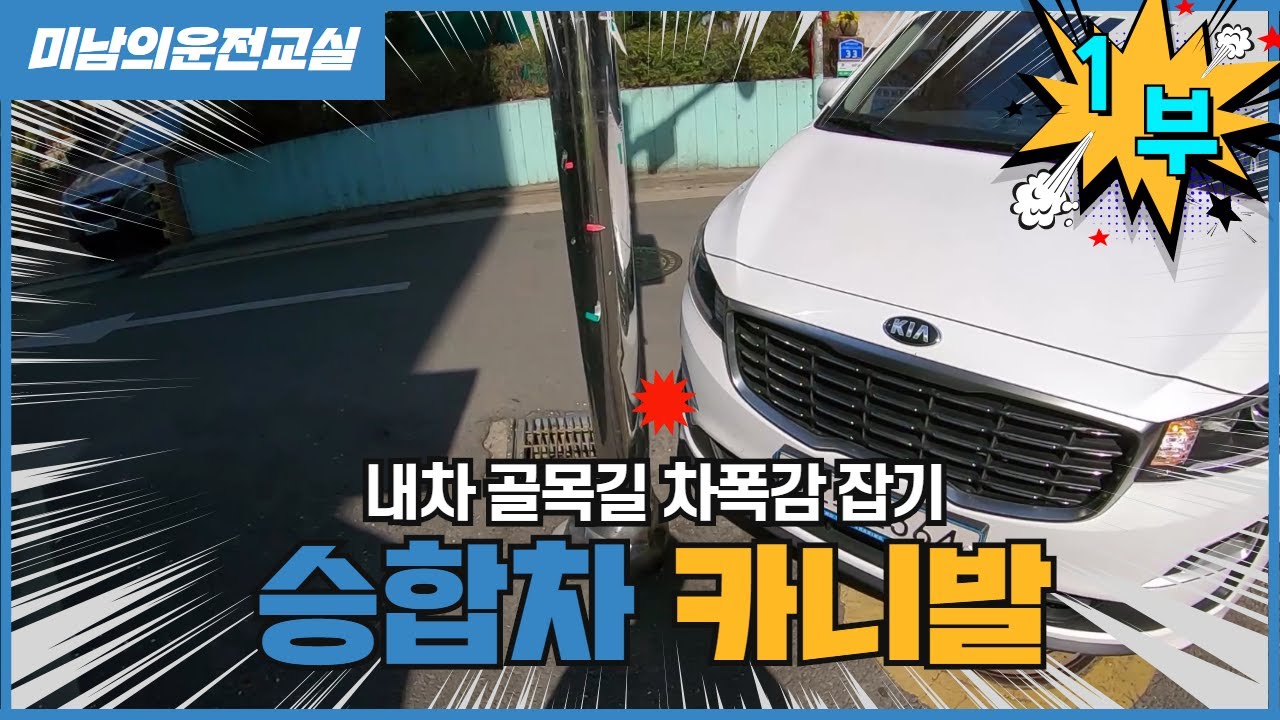 [초보운전탈출] ♥ 카니발 11인승 골목길 주행과 차폭감 잡는법 1부 / 미남의운전교실