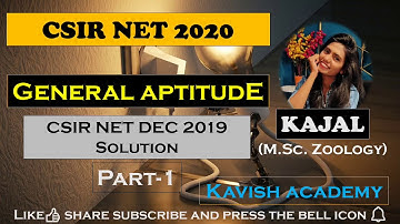 CSIR NET GENERAL APTITUDE DEC 2019 SOLUTION Part-1