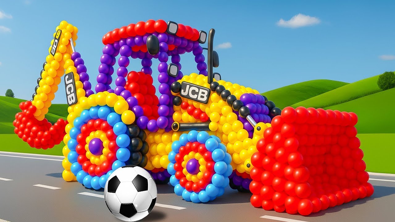 The mascot vibrato assistant JCB and Tractor on the football field is popular, co-produced, creative