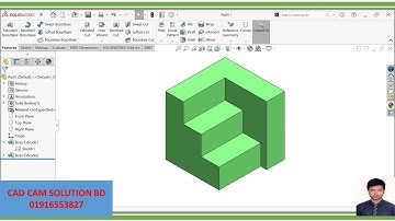 SolidWorks Basic Practice Drawing Exercise for Beginners - 2 | 2D to 3D Sketching Tutorial
